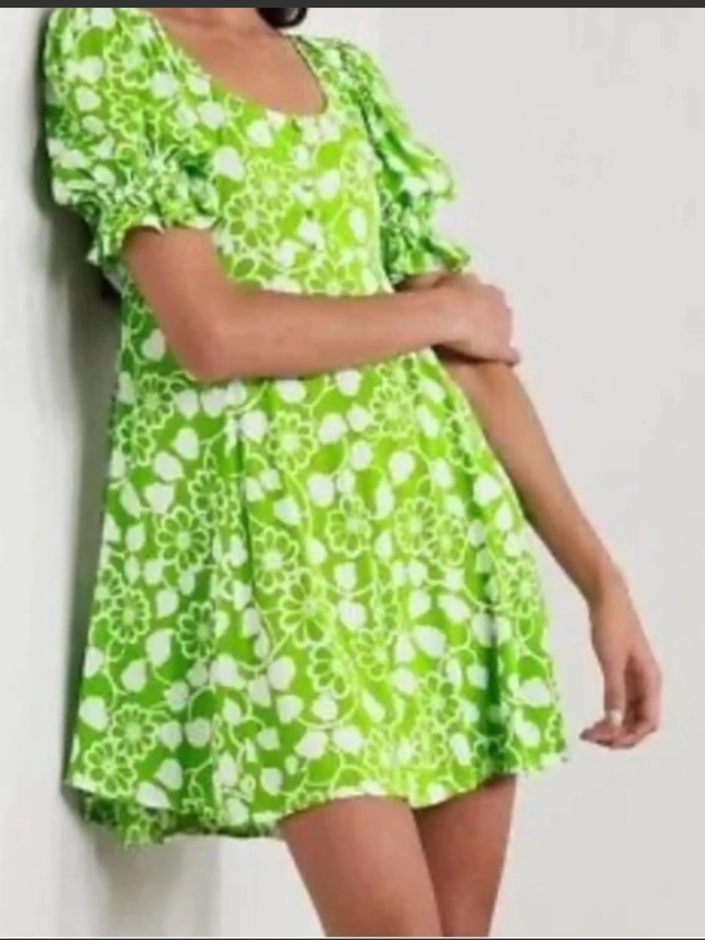 Faithful The Brand  La Barben Floral Green White Dress size 10